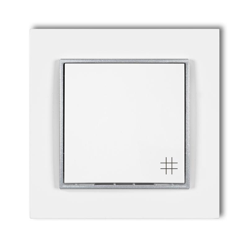 Cross switch with frame karlik mini, white/silver