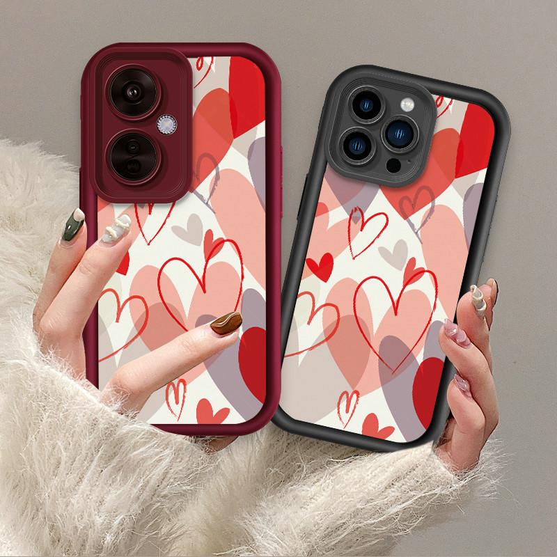 Heart Shape of Love Printed Fashion Case Flexible Soft Silicone TPU Shell Full Back Cover for iPhone Samsung