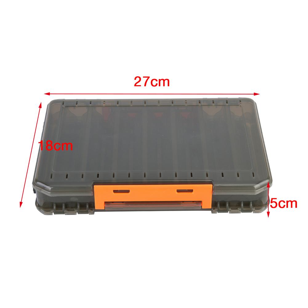 Plastic Double Layer Fishing Tackle Box Bait Lures Compartments Storage Case Fish Accessories