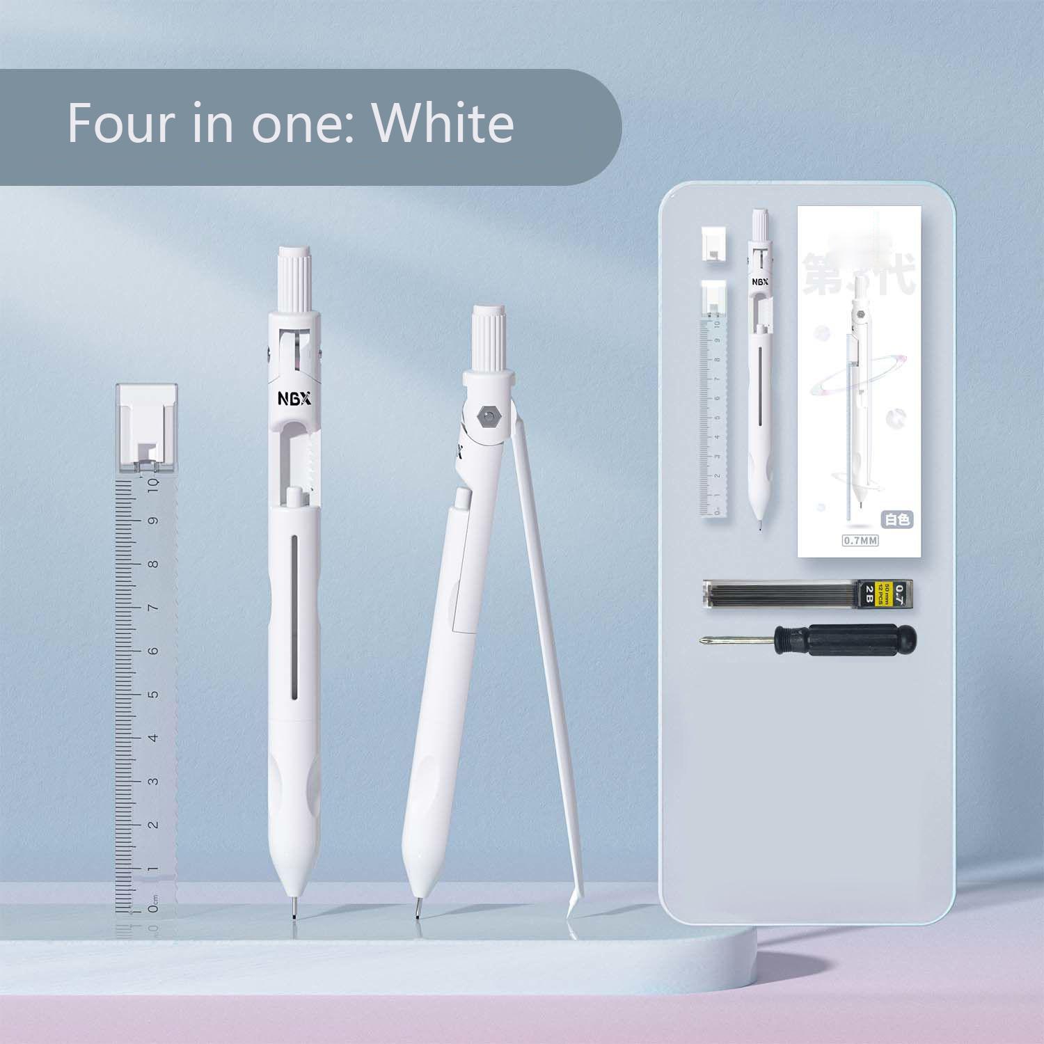 

4-in-1 Multifunctional Metal Compass - Professional Geometry & Drafting Tool for Engineering Students, Architects & Math Classro белый