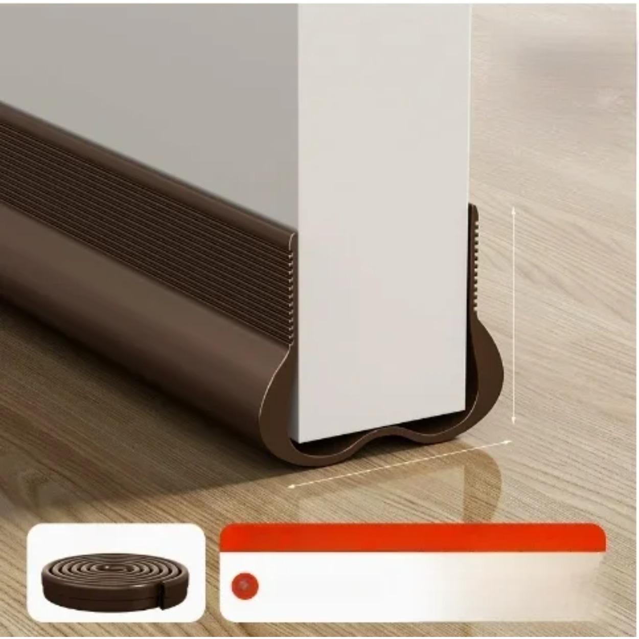 

93см Гибкая уплотнительная лента для низа двери Уплотнение дверного зазора Звукоизоляция Ветро- и пыленепроницаемая Погодная лента Поддверная лента-стопор от сквозняка 93cm коричневый