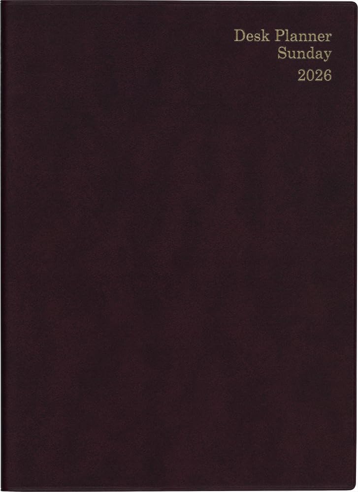 

Hakubunkan 2026 B5 Weekly Desk Sunday 243 January Planner, Burgundy, No. (Starts 2026)