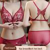 2026 Zodiac Wedding Red Lingerie Set: Butterfly Back Push-up Bra for Small Busts