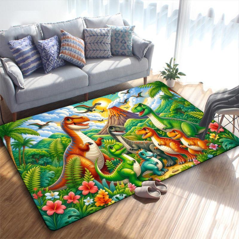 Cartoon Dinosaur Carpet Rug for Living Room Bedroom Home Sofa Decoration,Kids play Non-slip Floor Mat