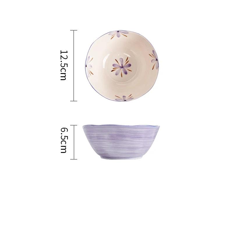 Romantyczne Fioletowe Ceramiczne Talerze Lekki Luksus Restauracja Talerz na Owoce i Sałatkę Domowa Kuchnia Talerz do Pasty Wykwintne Miseczki do Ryżu
