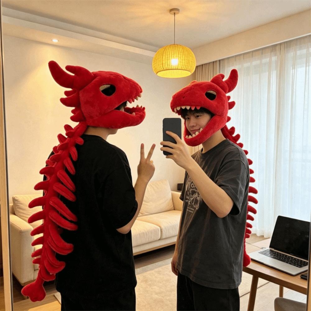 3D Realistisches Dinosaurierskelett Kostüm Atmungsaktives Cosplay Dinosaurierkopf Kapuze Foto Requisiten