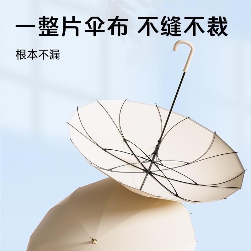 New straight-shank one-piece umbrella girls high-value automatic umbrella enlarged reinforcement thickened rainstorm-resistant long-handled umbrella