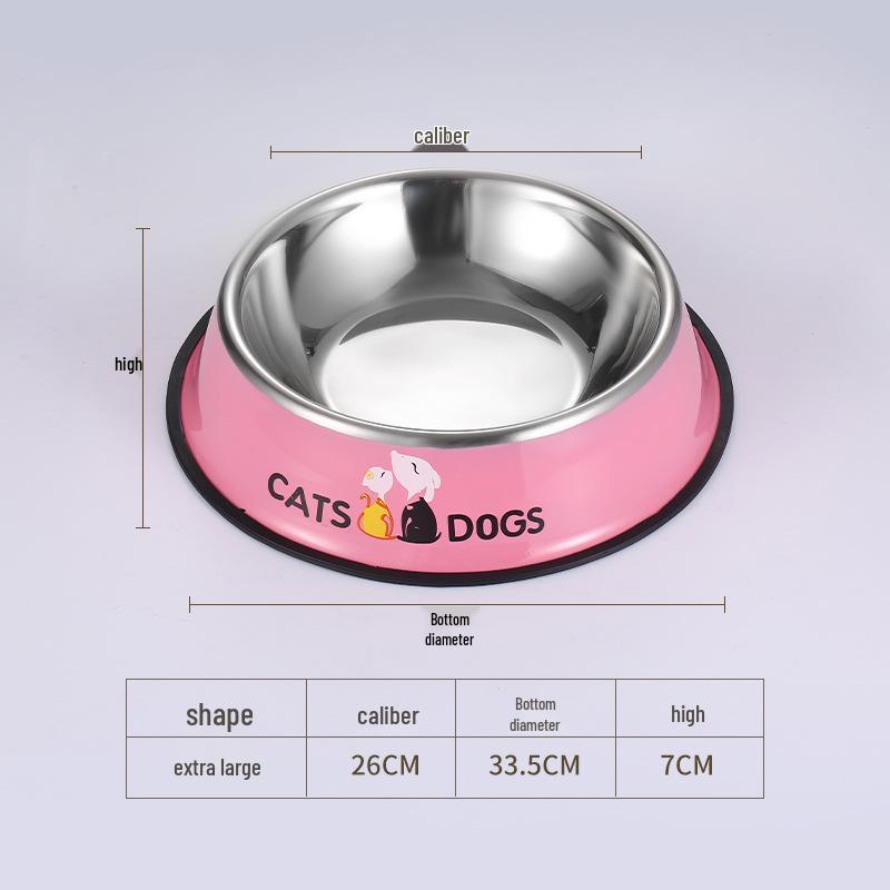 Stainless Steel Non-Slip Pet Bowl for Cats & Dogs