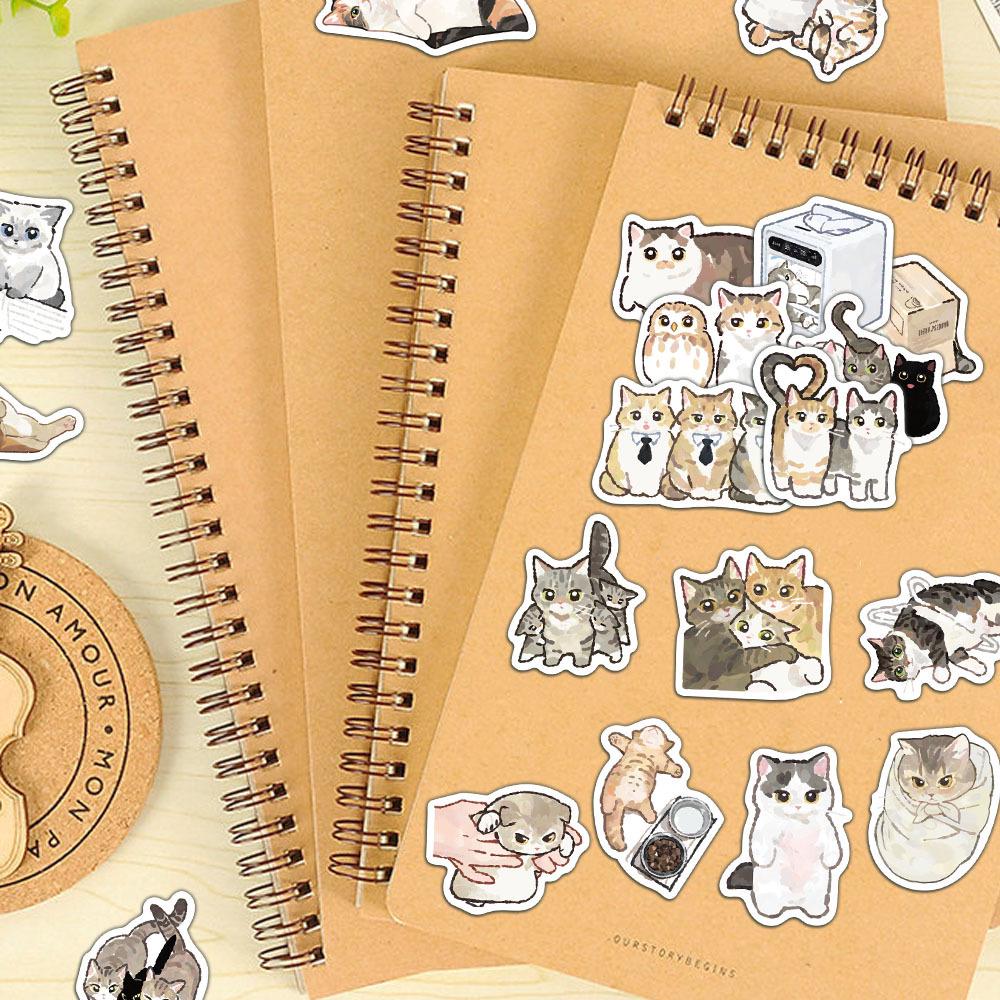 50 Creative Cat Cartoon Stickers Set for DIY Phone Case & Notebook Decoration.