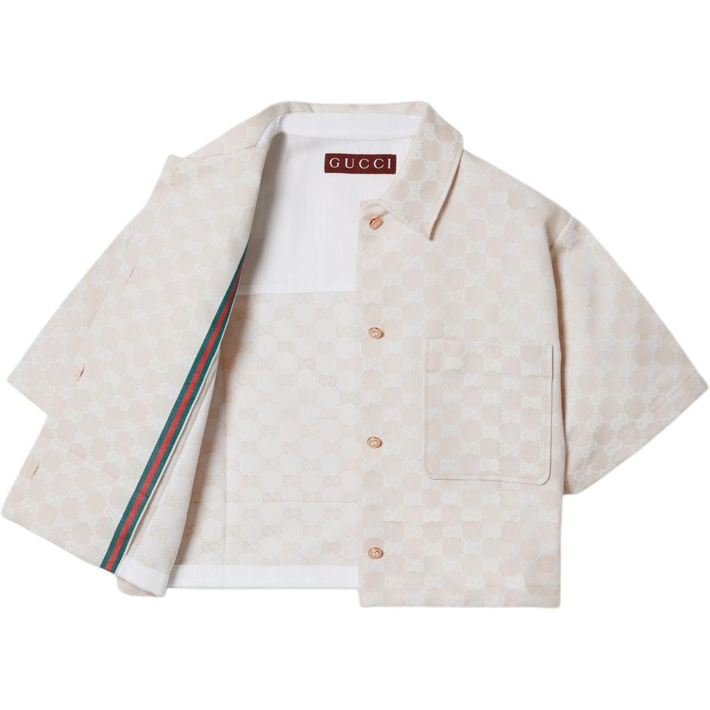 (WMNS) Gucci GG Cotton Gabardine Shirt 'Light Beige' Women's 784901-ZAQUK-2312