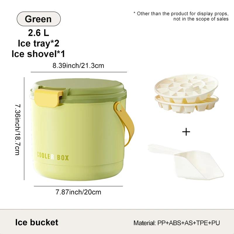Food Grade Ice Compartment Storage with Outdoor Camping Portable Sealed Thermal Insulation Household Ice Storage Bucket зелёный 4640₽