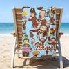 1pc Curious George2 Beach Towel with Custom Name, Beach/Swimming/Bath/Picnic/Camping Towel, Suitable for Seaside Beaches