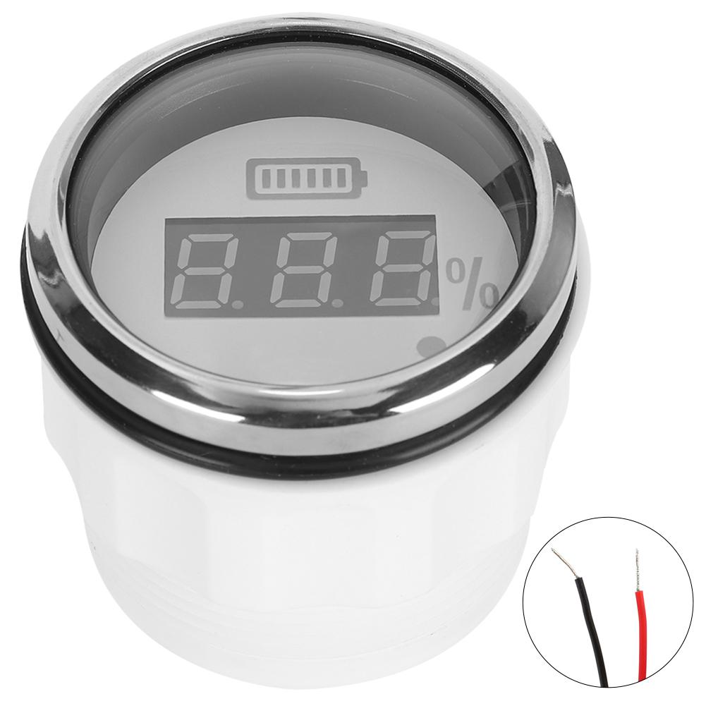 52Mm 2in Battery Digital Gauge Waterproof AntiFog Meter 12V with Smart Alarm for Ships  Electric Vehicles Boats(Black
