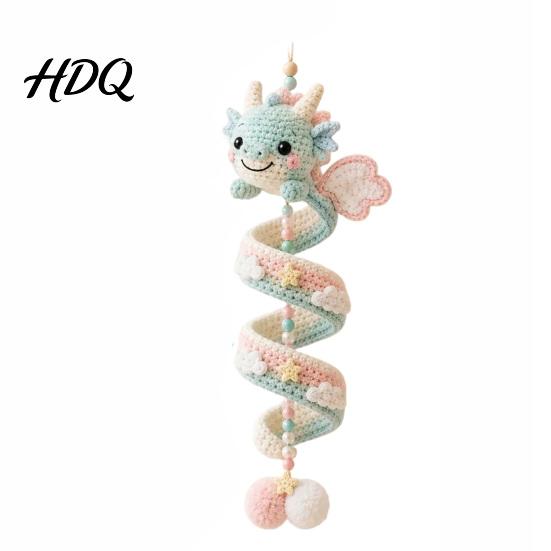 Handgefertigte Drachenskulptur DIY Spiral-Hängeornament-Set Einfache Montage Dekorative Kunsthandwerk Dekoration Handgefertigtes Häkelset für Zuhause Klassenzimmer