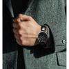 BUREI Men's Simple Stylish Watch Leather Band Slim Design Timepiece