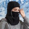 Fleece Balaclava Cycling Cap and Warm Gloves Cold-proof Windproof Warm Hood and Hat Thicken Thermal Ski Windproof Kit Women Men