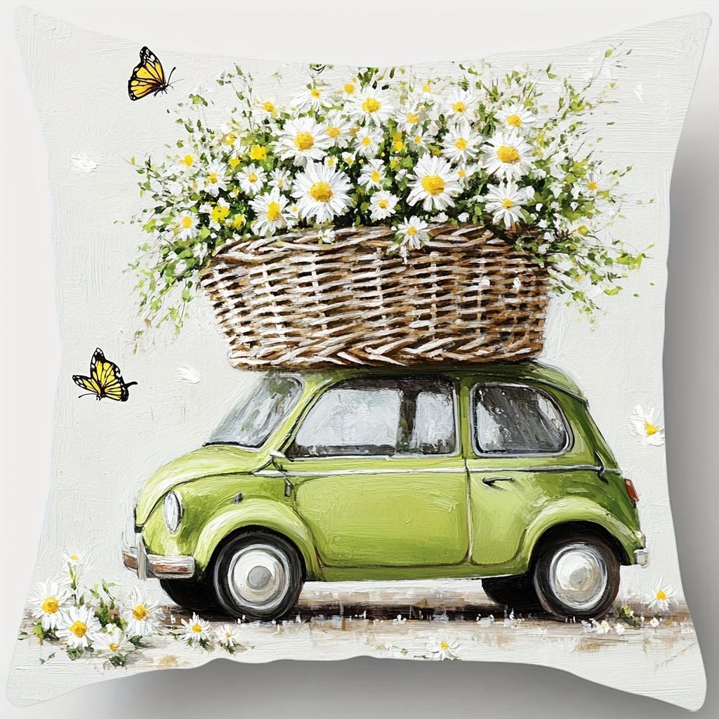 1/4pcs Floral Printed Pillowcases with Charming Scenes Sofa cushion cover home bedroom room decoration