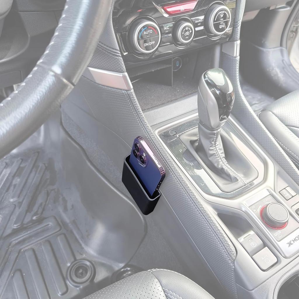 Center Console Organizer Storage Box Cell Phone Pocket Silicone Hook Bag, Bl