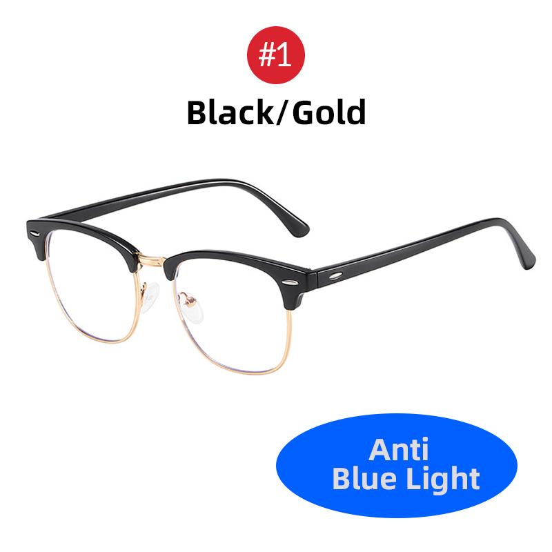 VIVIBEE Vintage Anti Blue Light Blocking Glasses Men Square Ray Filter Women Gaming Eyeglasses Black Frames Computer Eyewear