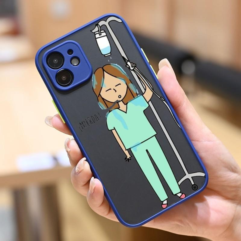 Funda de Teléfono Enfermera Medicina Salud Para IPhone 14 13 12 11 Mini Pro Max XS X Max XR 8 7 Plus SE 2022 Color Piel Cubierta de Teléfono