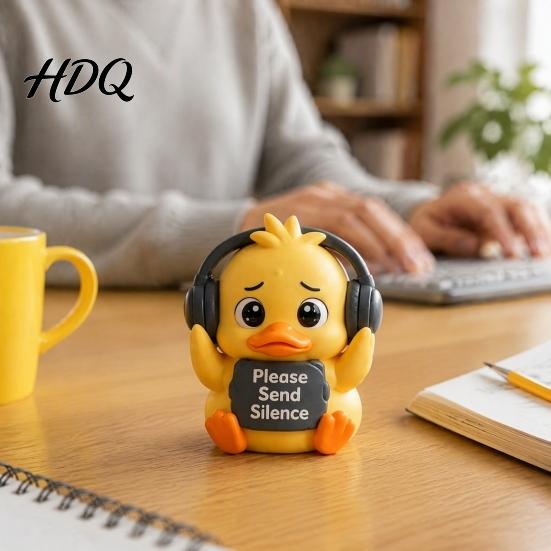 Emotional Support Duck Figurine Figurine Resin Yellow Ornament Artistic Decoration Cute Statue for Home Office Desk Decor Ornament