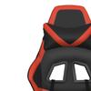 Gaming Chair with Massage Function Black and Red Faux Leather