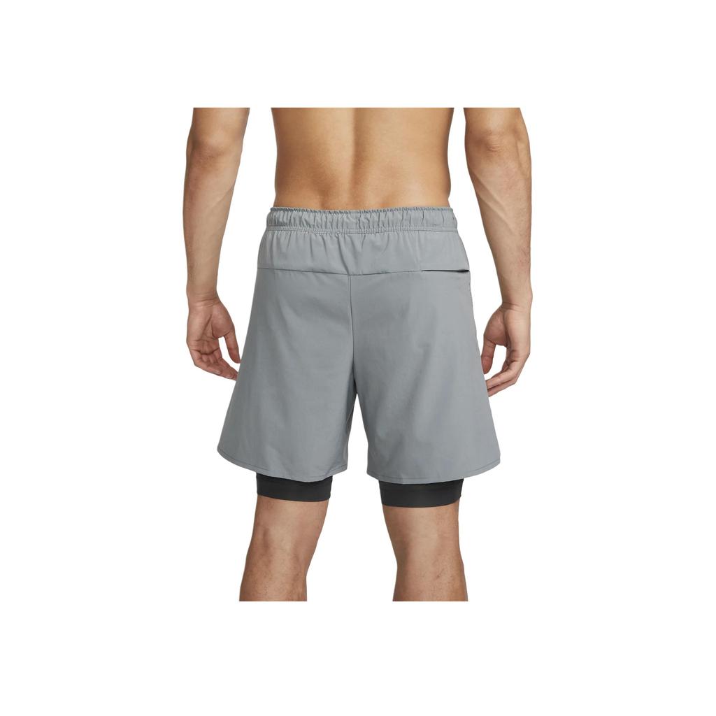 Nike Dri-FIT Unlimited Solid Logo Embroidered Two-In-One Casual Shorts Men Shorts Smoke-Gray DV9335084