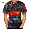 Funny Math Formula 3D Printed Graphs T-shirts Summer Casual Round Neck Short-sleeved Men's T-shirts