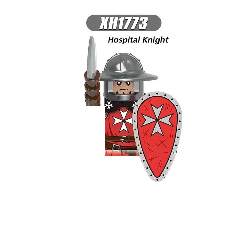 Mittelalterliche Ritter Serie Figuren Bausteine Krieger Soldaten Wachen Löwenherz Krankenhaus Deutscher Ritter Schlacht Hirte Kindergeschenk
