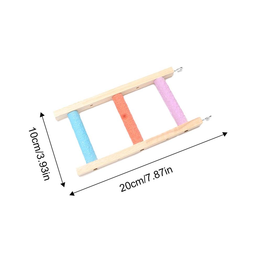 

Bird Cage Ladder Wooden Bird Climbing Toys For Conures Wooden Parakeet Climbing Swing Perch Sharpening Claws Tool