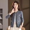 Women's 100% Wool Round Neck Embroidered Cardigan