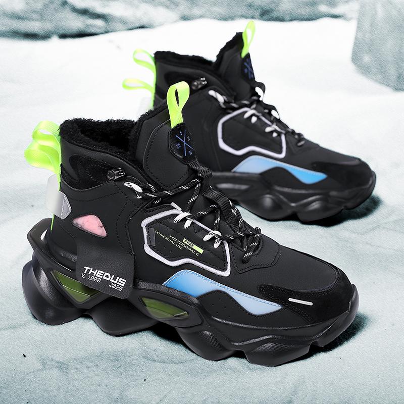 

Men s Winter Boots Warm Waterproof N-Slip Plush Sneakers Shoes - Winter Slippers Male Tenis Boots 39