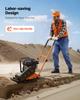 Plate Compactor, 6.5 HP 196CC Gas Engine, 5600 VPM Vibrating Ground Rammer, 10.5 kN Compaction Force, 51 X 37 Cm Plate, Walk Behind Compactor for