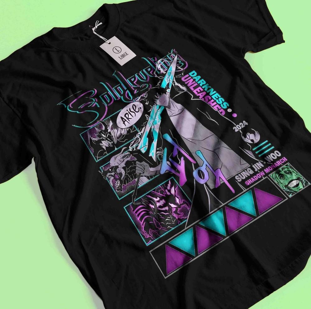 

Solo Leveling T-Shirt Sung Jinwoo Shirt Cha Haein Tshirt Antares Tee Anime Gift L