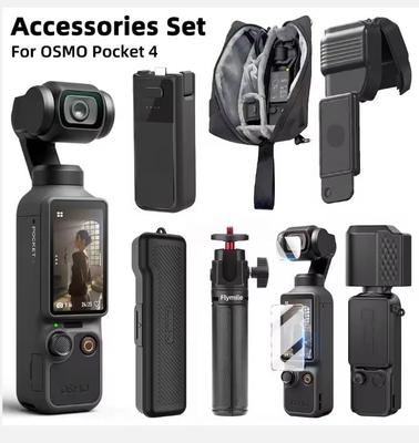 Piederumu komplekts DJI OSMO Pocket 4, Ekrāna aizsargs un Objektīva aizsargvāciņš un Uzglabāšanas soma un ND filtrs un Selfie statīvs