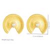 Gold Fan Shaped Stud Earrings with Pearl Center for Women