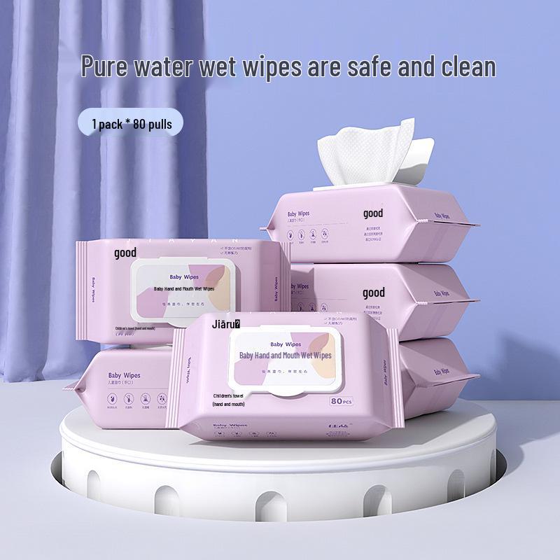 

Детские салфетки для рук и рта, 80 штук: Очень большие, толстые, одноразовые чистящие влажные салфетки