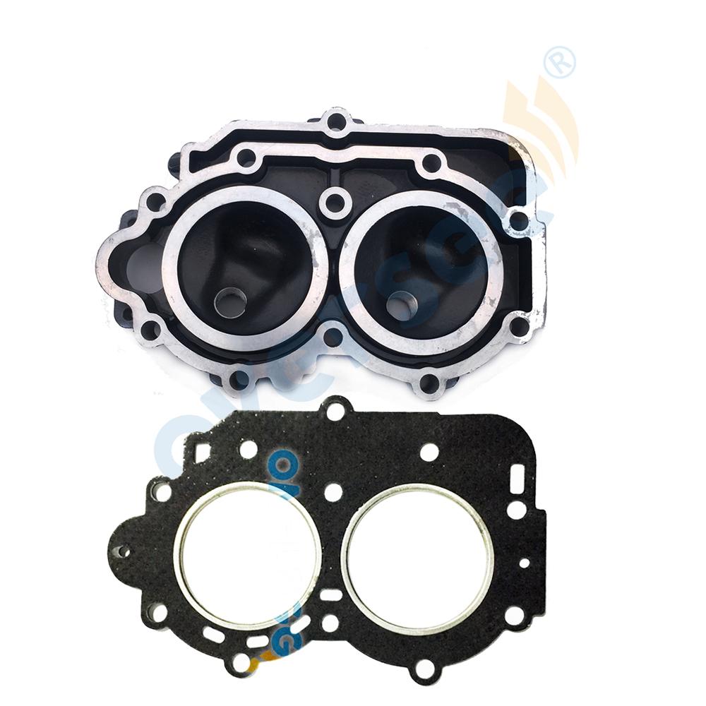 6E7-11111, 6E7-11181 Cylinder Head Cover and Gasket For Yamaha 9.9HP 15HP 2 Stroke Outboard Motor 9.9D 15D 6E7-11111-01-94