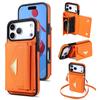 Crossbody Lanyard Leather Wallet Card Phone Case for IPhone 17 Air 16E 16 Pro Max 15 14 Plus 13 12 11 XS XR SE Leather Cover
