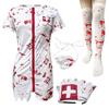 Uniformă petrecere mascate, Uniformă COS cuplu horror medic bărbat Uniformă asistentă medicală horror însângerată Zombie