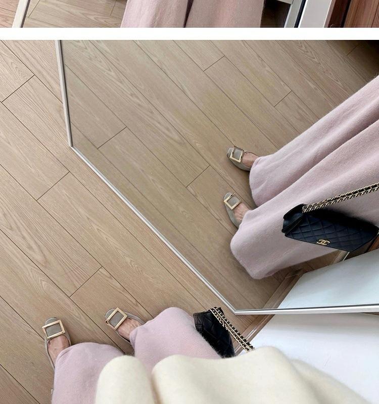 Set Pulover Tricotat Toamnă/Iarnă și Pantaloni Maternitate cu Picior Larg