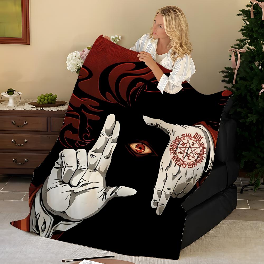 Anime H-Hellsing Throw Flannel Blanket, Soft Warm, Durable & Washable cute Cool