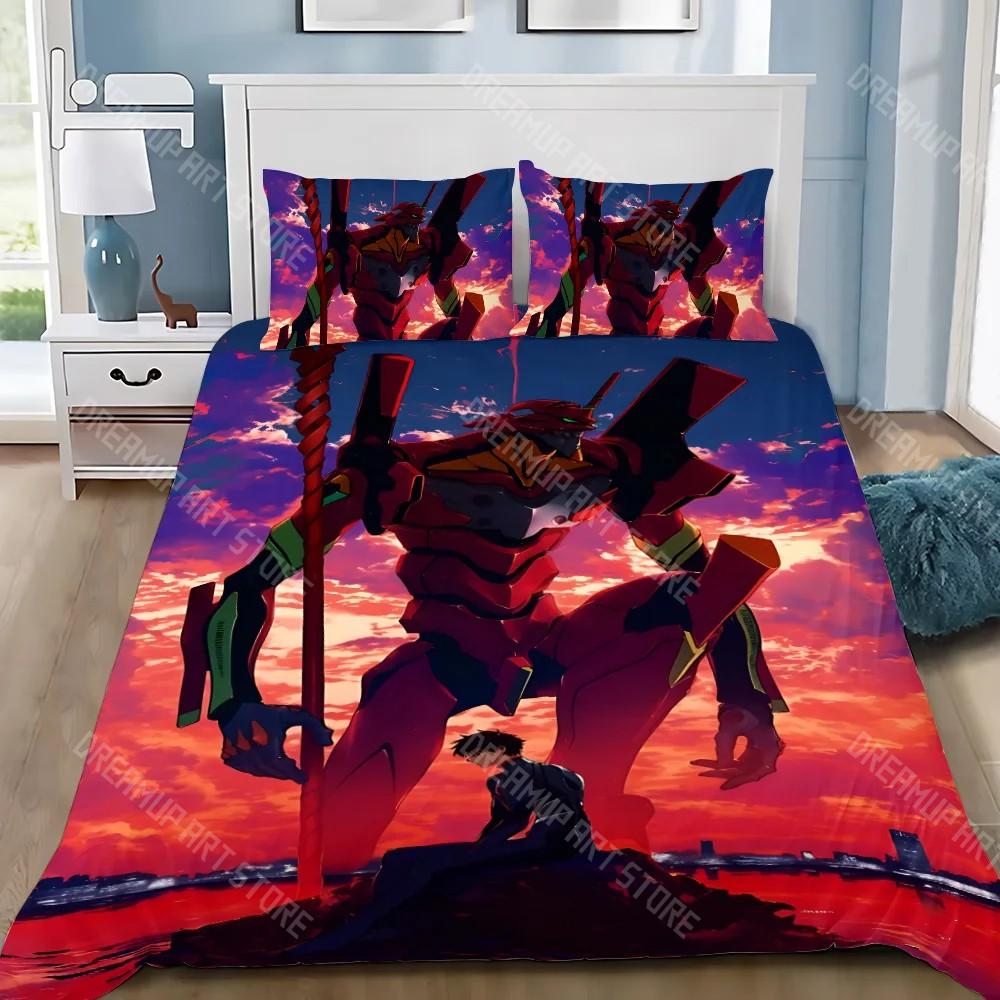 3D Print Anime E-evangelion V-eva A-genesis Duvet Cover Pillowcase Bedding Set Adult Boy Girl Bedroom Decoration Children Single