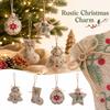 Small Five- Star Christmas Hanging Ornament with Printed Design for Tree and Home Decor