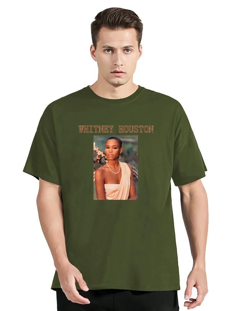 Men Whitney Houston T-shirt Short Sleeve Tshirt Black O-Neck Cotton T Shirt Men Top Tee Plus Size Harajuku Clothing
