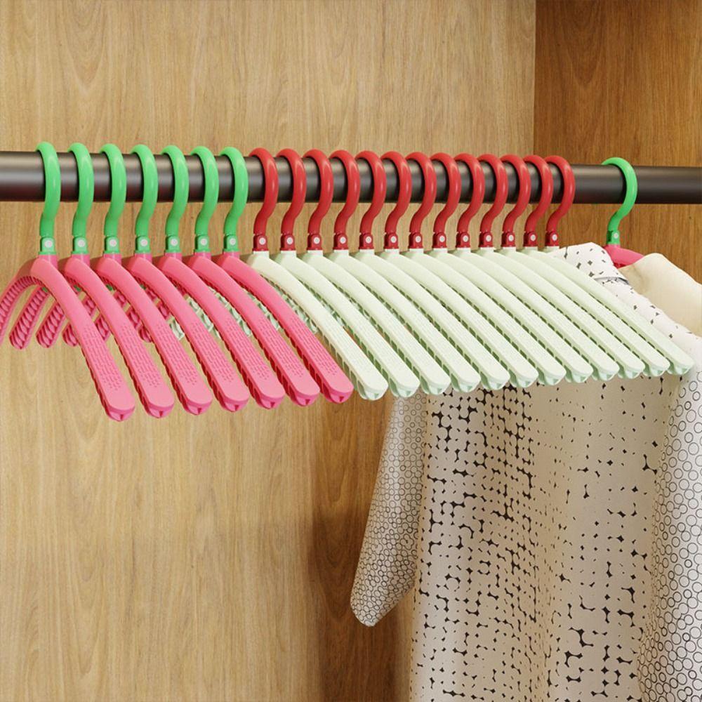 10Pcs Anti-Slip Folding Clothes Hangers Rotatable Clothes Holders Clothes Drying Rack  Wardrobe