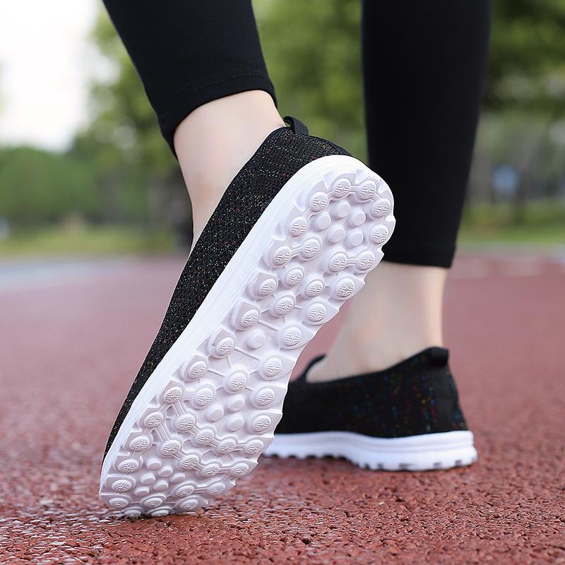 Ultra Light Women's Flats Breathable Mesh Loafers Elastic Ladies Slip-on Casual Shoes for Walking Traveling Driving