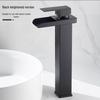 Stainless Steel Waterfall Faucet for Bathroom Countertop - Hot & Cold Basin