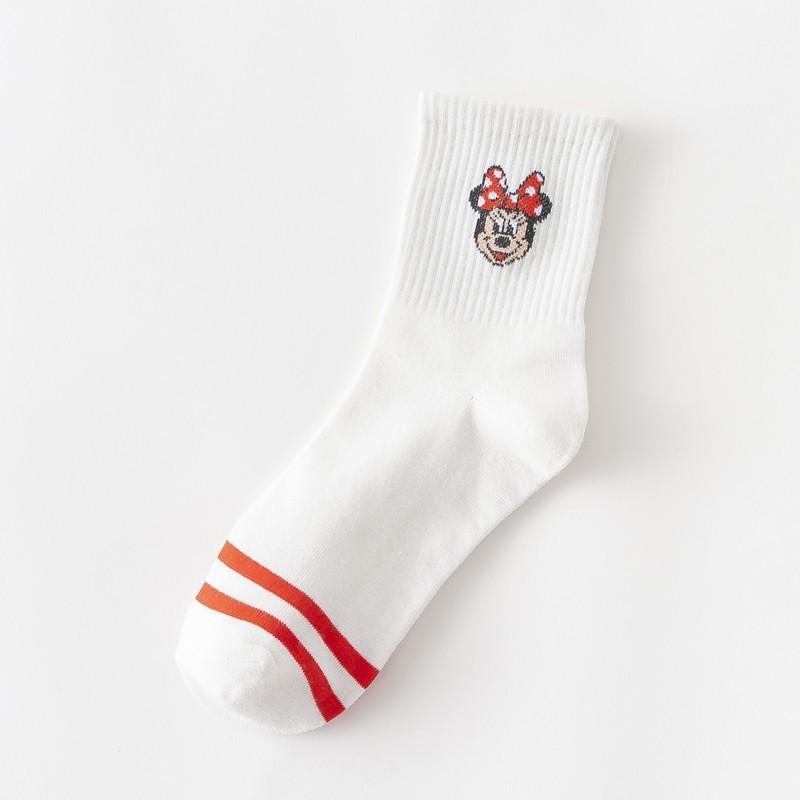 Socks women's medium tube socks, Korean cartoon cute and sweet Korean version of stockings cotton socks college style student socks women