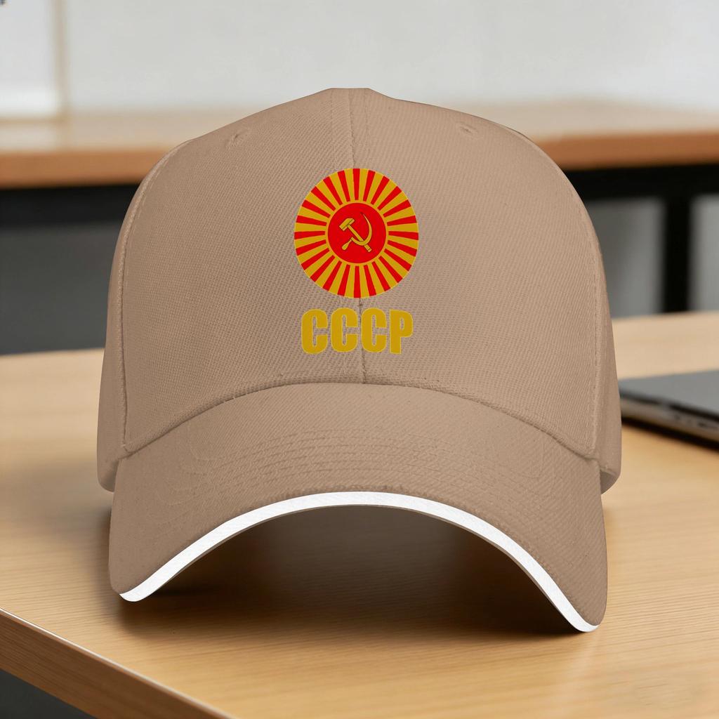 Vintage Soviet Hammer And Sickle Symbol CCCP USSR Russia Baseball Cap Couple Women Trucker Hat Summer SunProof Baseball Caps